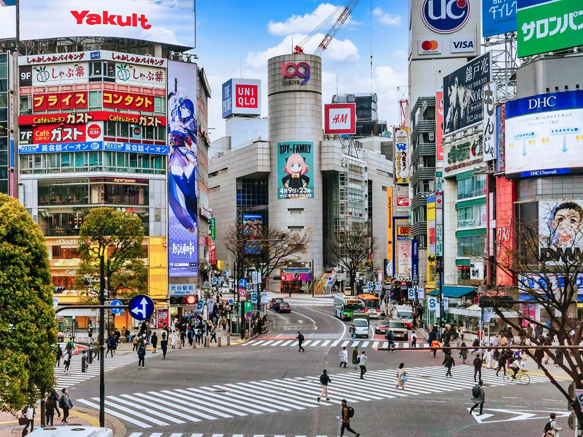 渋谷駅近くのBOXING CLUB店舗への道順が分かる街並み